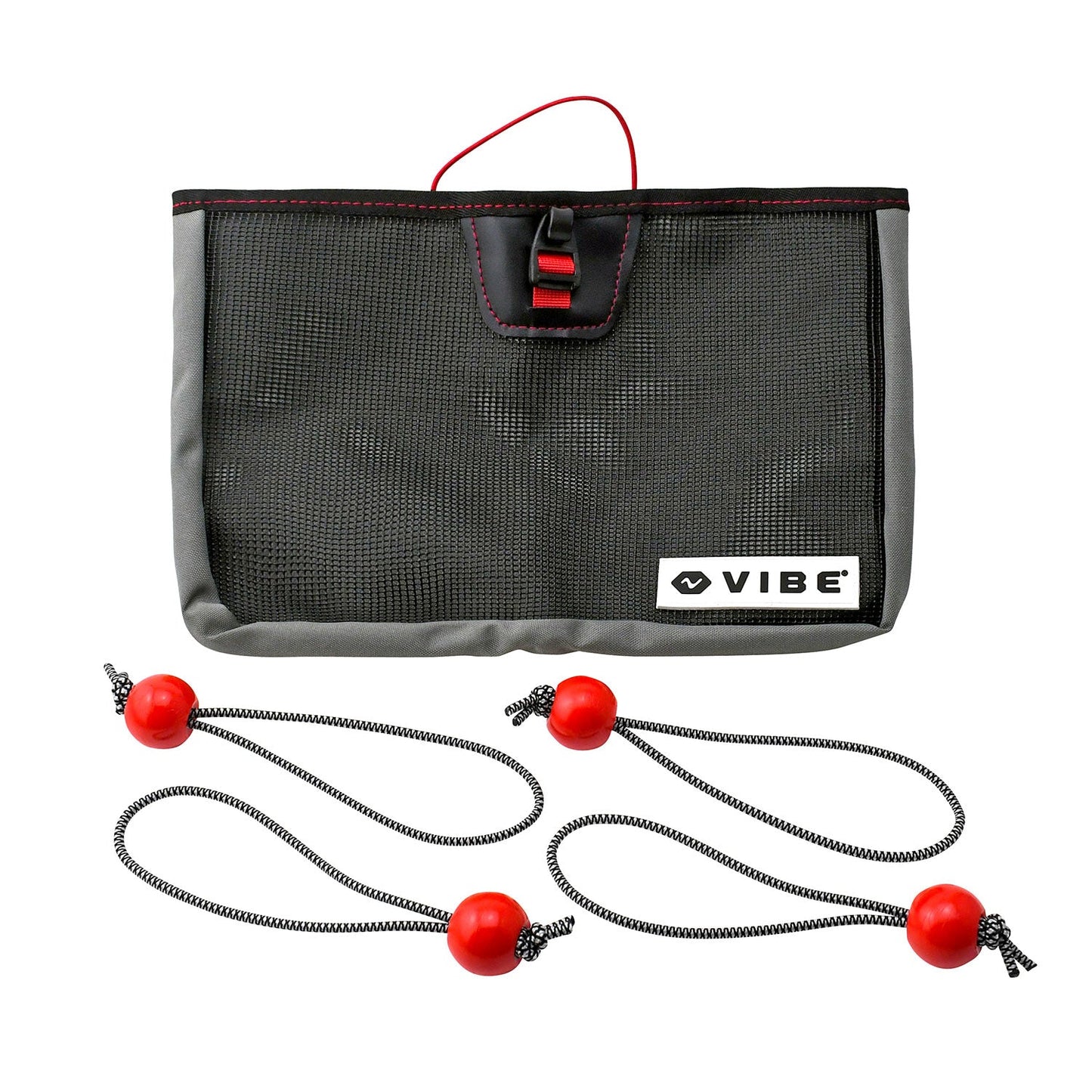 Vibe mesh tackle tray holder with 4 bungee ball lashings